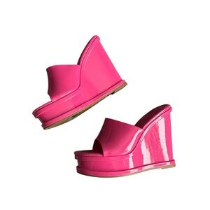 Pink Platform Wedge Sandals